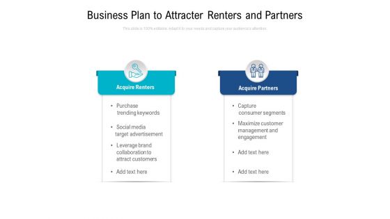 Business Plan To Attracter Renters And Partners Ppt PowerPoint Presentation Ideas Model PDF