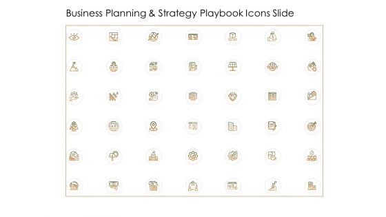 Business Planning And Strategy Playbook Icons Slide Icons PDF