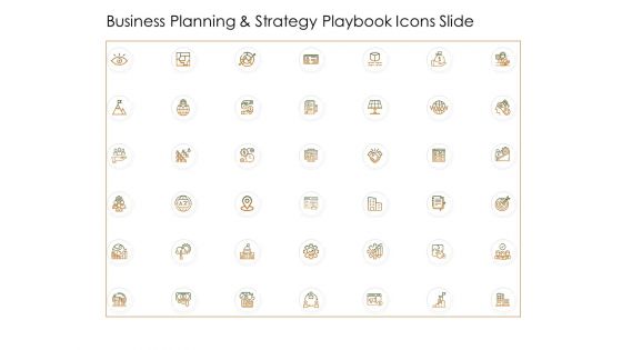 Business Planning And Strategy Playbook Icons Slide Icons PDF