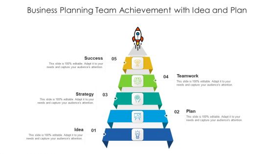 Business Planning Team Achievement With Idea And Plan Ppt Icon Slideshow PDF