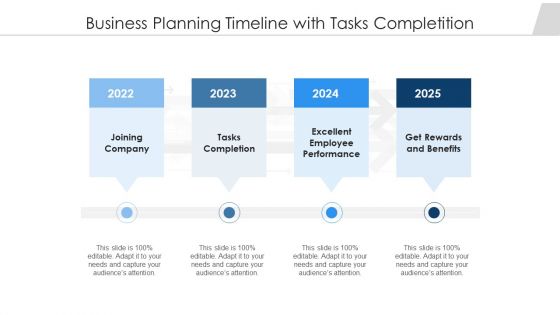 Business Planning Timeline With Tasks Completition Ppt Show Mockup PDF