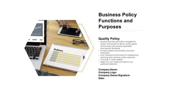 Business Policy Functions And Purposes Ppt PowerPoint Presentation Icon Shapes