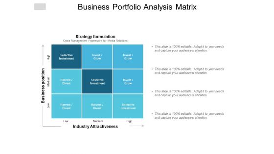 Business Portfolio Analysis Matrix Ppt PowerPoint Presentation Styles Aids