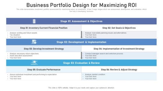 Business Portfolio Design For Maximizing Roi Ppt PowerPoint Presentation Layouts Background Designs PDF