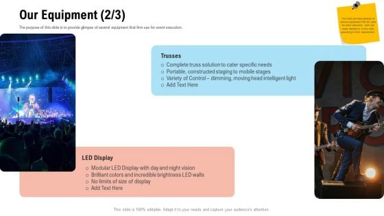 Business Portfolio For Event Management Enterprise Our Equipment Trusses Designs PDF