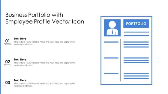 Business Portfolio With Employee Profile Vector Icon Ppt File Graphics Tutorials PDF