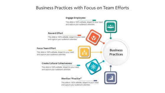 Business Practices With Focus On Team Efforts Ppt PowerPoint Presentation Gallery Master Slide PDF