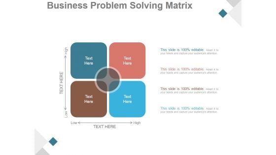 Business Problem Solving Matrix Ppt PowerPoint Presentation Diagrams