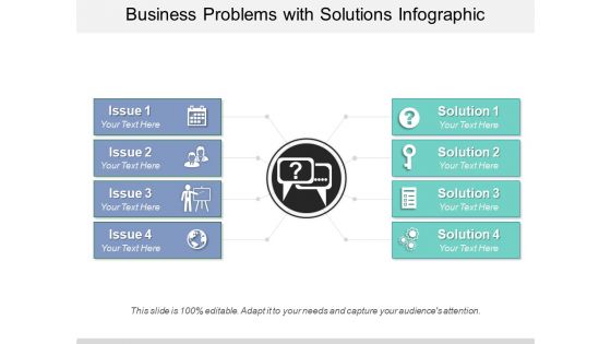 Business Problems With Solutions Infographic Ppt PowerPoint Presentation Slides Graphic Tips PDF