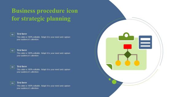 Business Procedure Icon For Strategic Planning Structure PDF