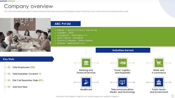 Business Process Outsourcing Company Profile Company Overview Template PDF