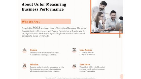 Business Process Performance Measurement About Us For Measuring Business Performance Ideas PDF