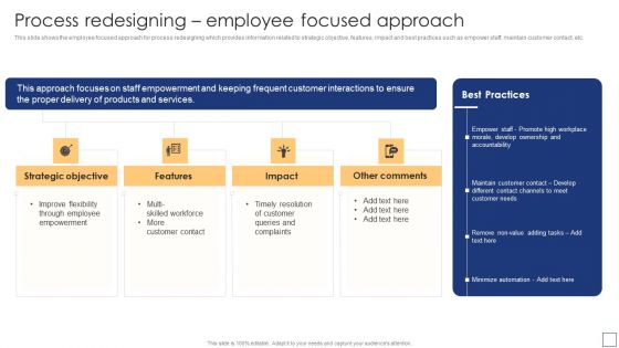 Business Process Redesigning Process Redesigning Employee Focused Approach Professional PDF