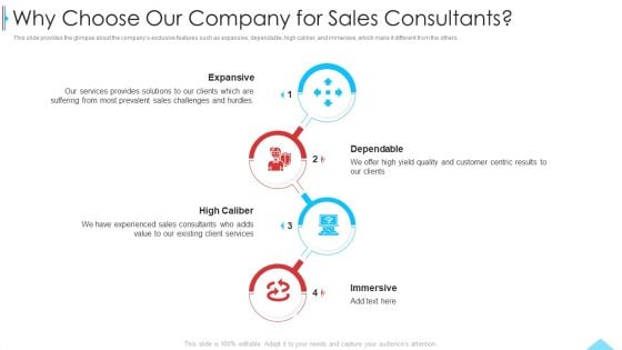 Business Profile For Sales Negotiations Why Choose Our Company For Sales Consultants Ppt Gallery Show PDF Business Profile For Sales Negotiations Why Choose Our Company For Sales Consultants Ppt Gallery Show PDF