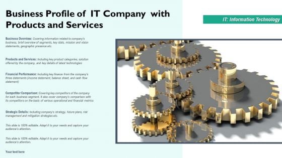 Business Profile Of It Company With Products And Services Ppt PowerPoint Presentation Professional Icon PDF