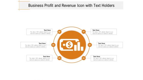 Business Profit And Revenue Icon With Text Holders Ppt PowerPoint Presentation File Inspiration PDF