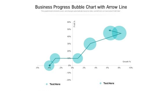 Business Progress Bubble Chart With Arrow Line Ppt PowerPoint Presentation Gallery Styles PDF