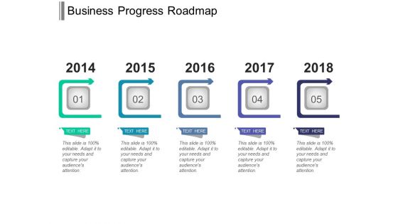 Business Progress Roadmap Ppt PowerPoint Presentation Summary Ideas