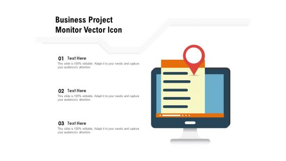 Business Project Monitor Vector Icon Ppt PowerPoint Presentation Visual Aids Portfolio PDF