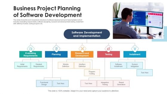 Business Project Planning Of Software Development Ppt PowerPoint Presentation Gallery Topics PDF