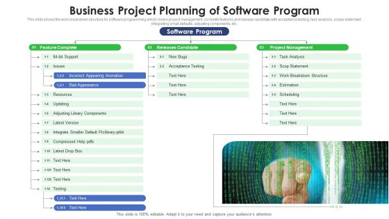 Business Project Planning Of Software Program Ppt PowerPoint Presentation File Slide Portrait PDF