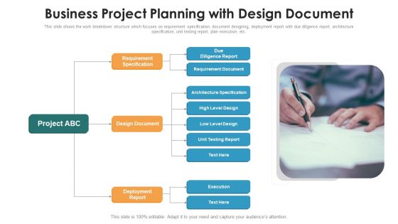 Business Project Planning With Design Document Ppt PowerPoint Presentation File Inspiration PDF