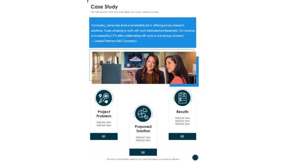 Business Project Research Survey Proposal Case Study One Pager Sample Example Document Business Project Research Survey Proposal Case Study One Pager Sample Example Document