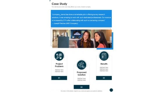 Business Project Research Survey Proposal Case Study One Pager Sample Example Document