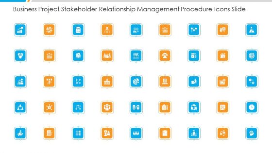 Business Project Stakeholder Relationship Management Procedure Icons Slide Ppt Summary Inspiration PDF