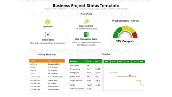 Business Project Status Template Ppt PowerPoint Presentation File Example File PDF