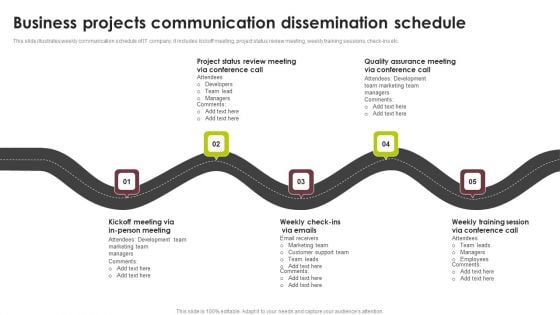 Business Projects Communication Dissemination Schedule Brochure PDF Business Projects Communication Dissemination Schedule Brochure PDF