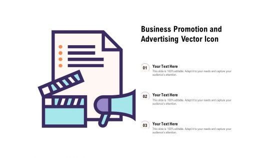 Business Promotion And Advertising Vector Icon Ppt PowerPoint Presentation Model Template