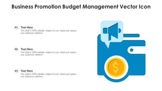 Business Promotion Budget Management Vector Icon Ppt Portfolio Tips PDF