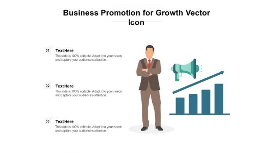 Business Promotion For Growth Vector Icon Ppt PowerPoint Presentation Gallery Rules PDF