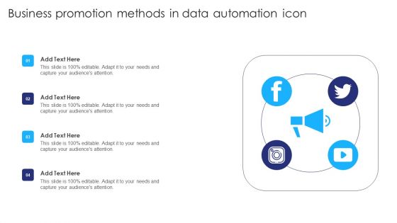 Business Promotion Methods In Data Automation Icon Ppt Professional Guide PDF