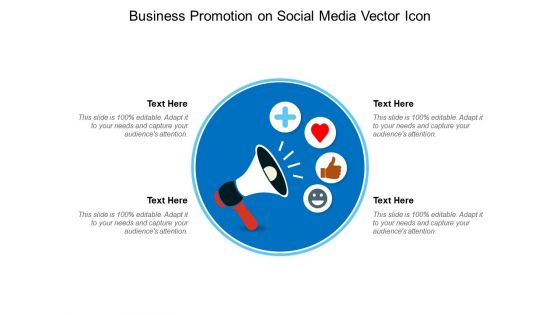 Business Promotion On Social Media Vector Icon Ppt PowerPoint Presentation Styles Visual Aids PDF