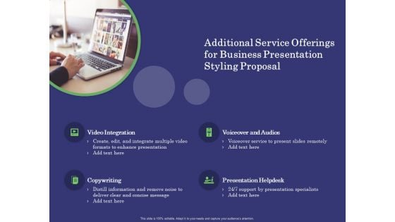 Business Proposal Additional Service Offerings For Business Presentation Styling Proposal Infographics PDF