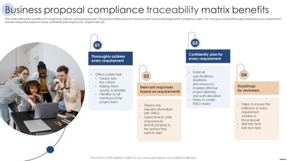 Business Proposal Compliance Traceability Matrix Benefits Pictures PDF Business Proposal Compliance Traceability Matrix Benefits Pictures PDF