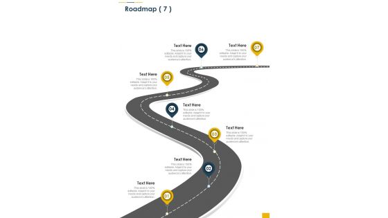 Business Proposal For Counseling Services Roadmap One Pager Sample Example Document