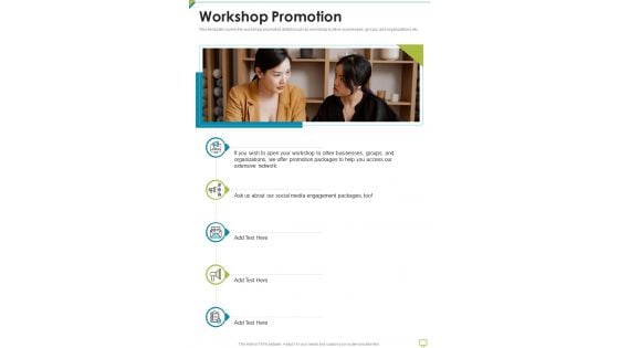 Business Proposal For Successful Workshop Delivery Workshop Promotion One Pager Sample Example Document