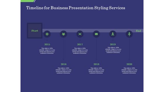 Business Proposal Timeline For Business Presentation Styling Services Ppt Outline Information PDF