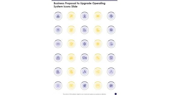 Business Proposal To Upgrade Operating System Icons Slide One Pager Sample Example Document Business Proposal To Upgrade Operating System Icons Slide One Pager Sample Example Document