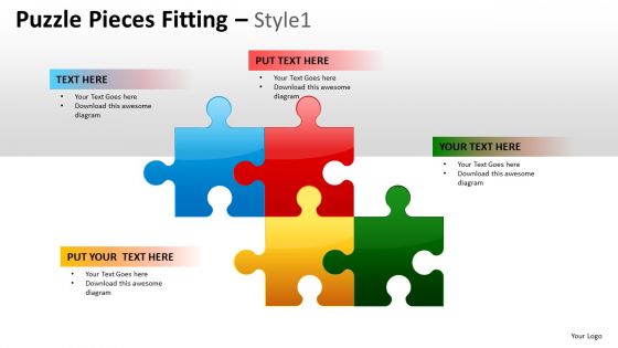 Business Puzzle Pieces Fitting 1 PowerPoint Slides And Ppt Diagram Templates