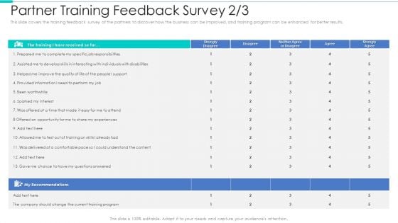 Business Relationship Management Tool Partner Training Feedback Survey Quality Background PDF