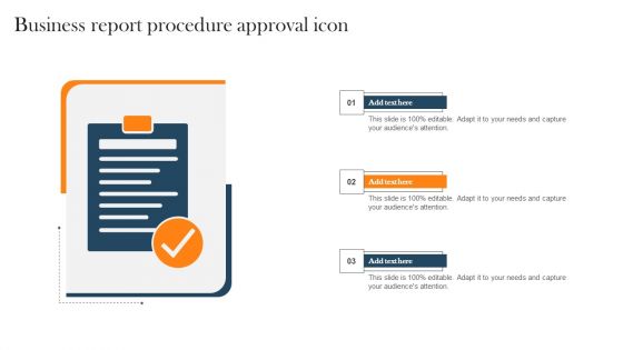 Business Report Procedure Approval Icon Background PDF