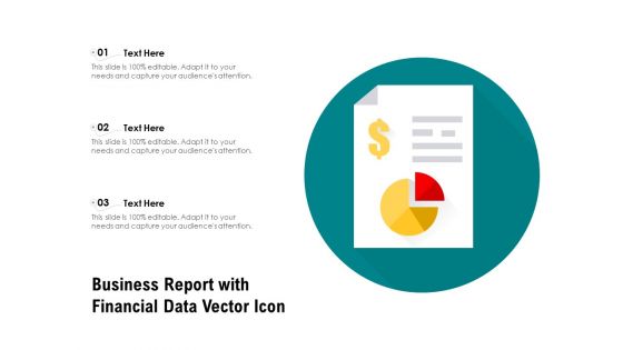 Business Report With Financial Data Vector Icon Ppt PowerPoint Presentation File Outline PDF