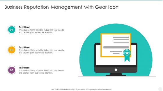 Business Reputation Management With Gear Icon Portrait PDF