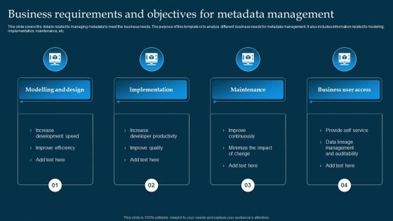 Business Requirements And Objectives For Metadata Management Inspiration PDF Business Requirements And Objectives For Metadata Management Inspiration PDF