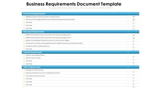 Business Requirements Document Template Ppt PowerPoint Presentation Gallery Background Designs PDF