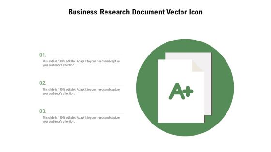 Business Research Document Vector Icon Ppt PowerPoint Presentation File Graphic Tips PDF